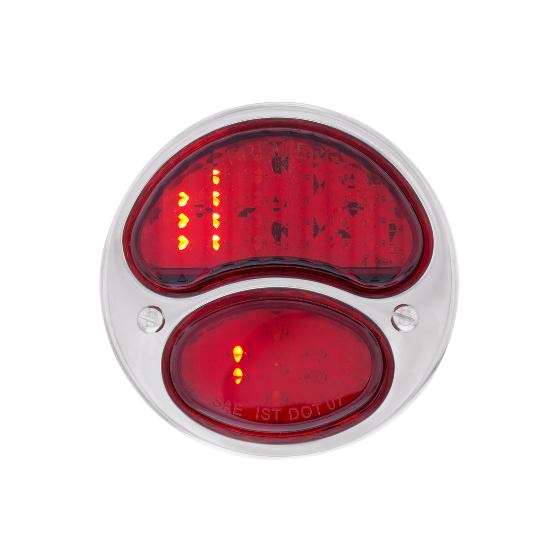 31 LED Sequential Tail Light Assembly With SS Housing &amp; Rim For 1928-31 Ford Car - R/H - View 1