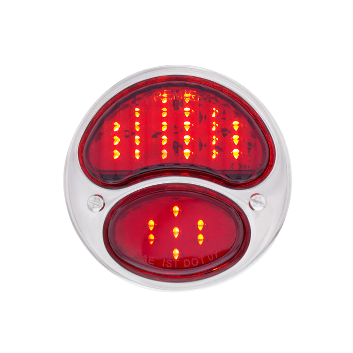 31 LED Sequential Tail Light Assembly With SS Housing &amp; Rim For 1928-31 Ford Car - R/H - View 3
