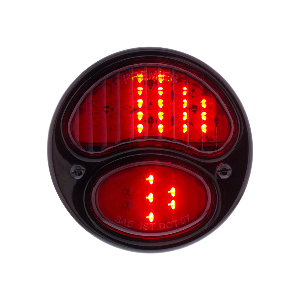 31 LED Sequential Tail Light Assembly With 4 LED LP Light & Black Housing & Rim For 1928-31 Ford Car - L/H - View 2