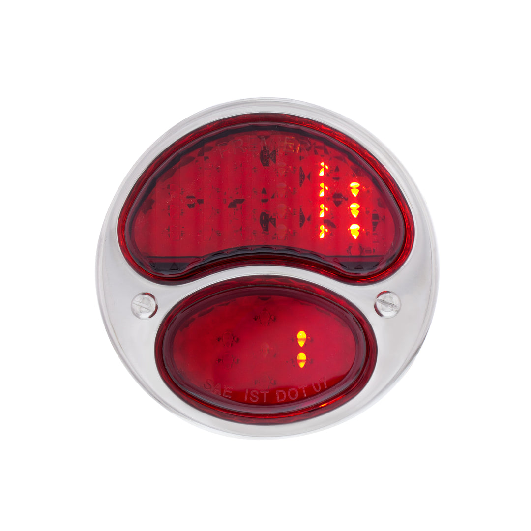 31 LED Sequential Tail Light Assembly With 4 LED LP Light, Black Housing, &amp; SS Rim For 1928-31 Ford Car - L/H - View 1