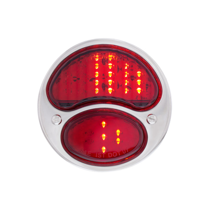 31 LED Sequential Tail Light Assembly With 4 LED LP Light, Black Housing, &amp; SS Rim For 1928-31 Ford Car - L/H - View 2