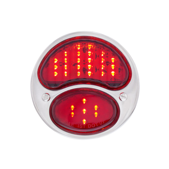 31 LED Sequential Tail Light Assembly With 4 LED LP Light, Black Housing, &amp; SS Rim For 1928-31 Ford Car - L/H - View 3