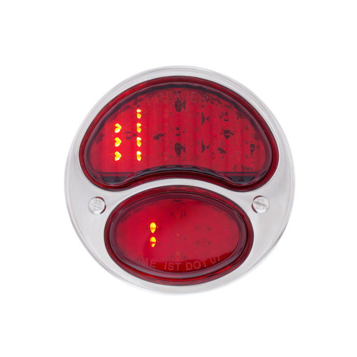 31 LED Sequential Tail Light Assembly With Black Housing &amp; SS Rim For 1928-31 Ford Car - R/H - View 1