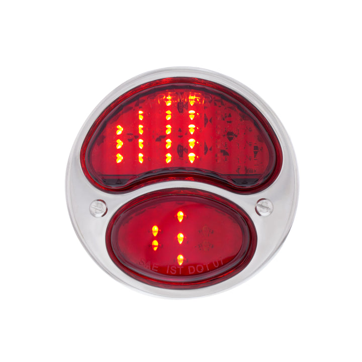 31 LED Sequential Tail Light Assembly With Black Housing &amp; SS Rim For 1928-31 Ford Car - R/H - View 2