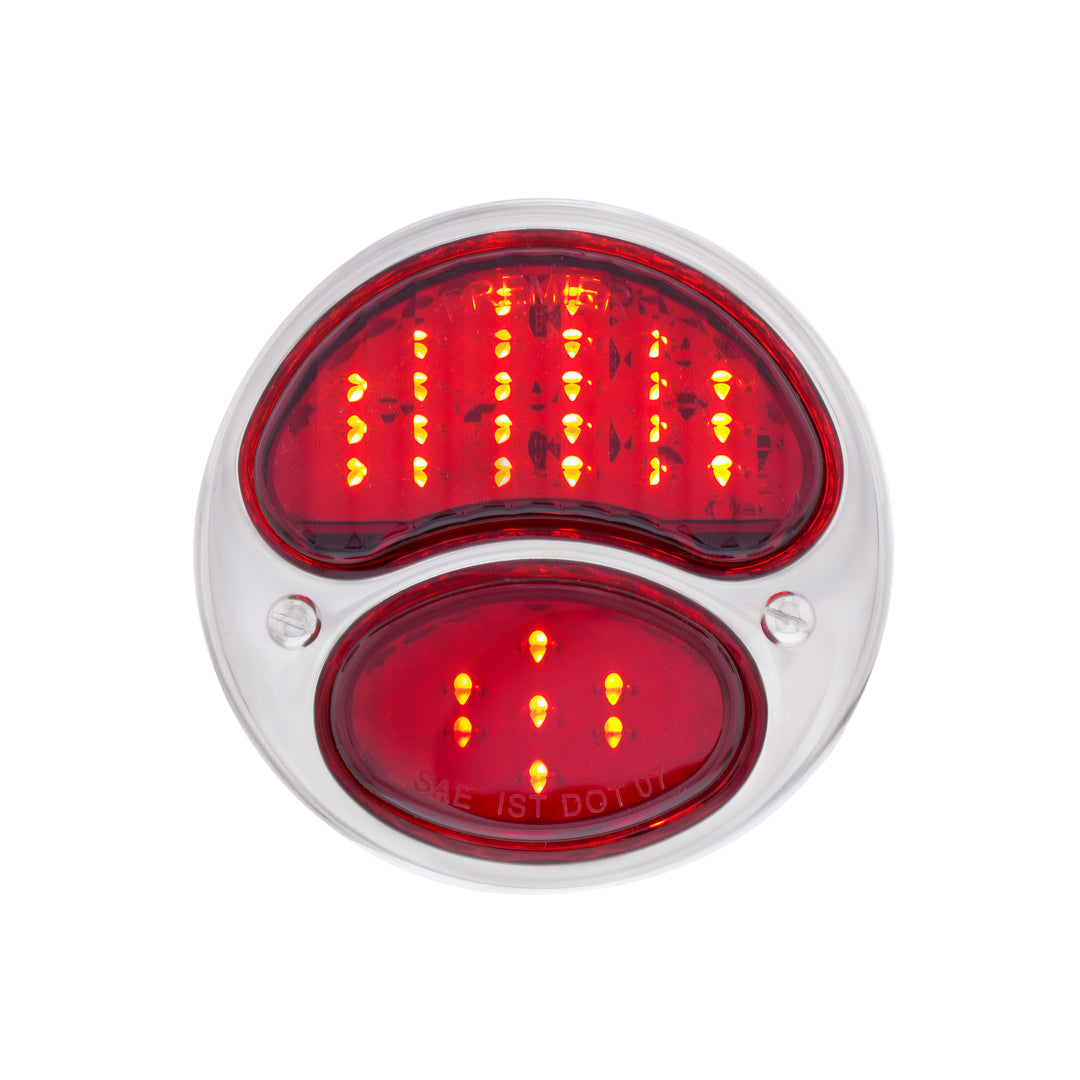 31 LED Sequential Tail Light Assembly With Black Housing &amp; SS Rim For 1928-31 Ford Car - R/H - View 3