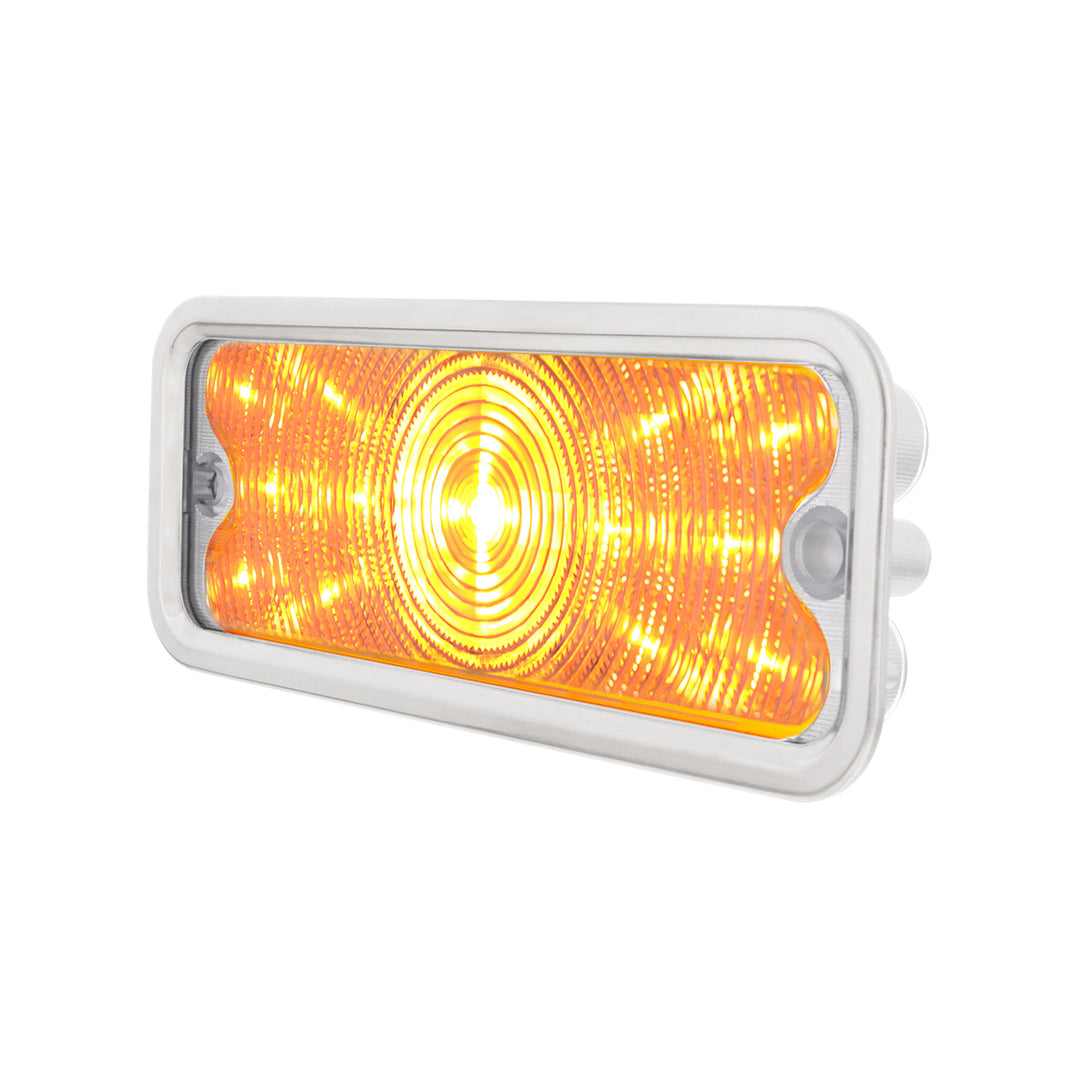 17 Amber LED Front Parking Light With SS Trim For 1973-80 Chevy &amp; GMC Truck, L/H - Clear Lens - View 3