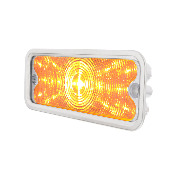 17 Amber LED Front Parking Light With SS Trim For 1973-80 Chevy &amp; GMC Truck, L/H - Clear Lens - View 3