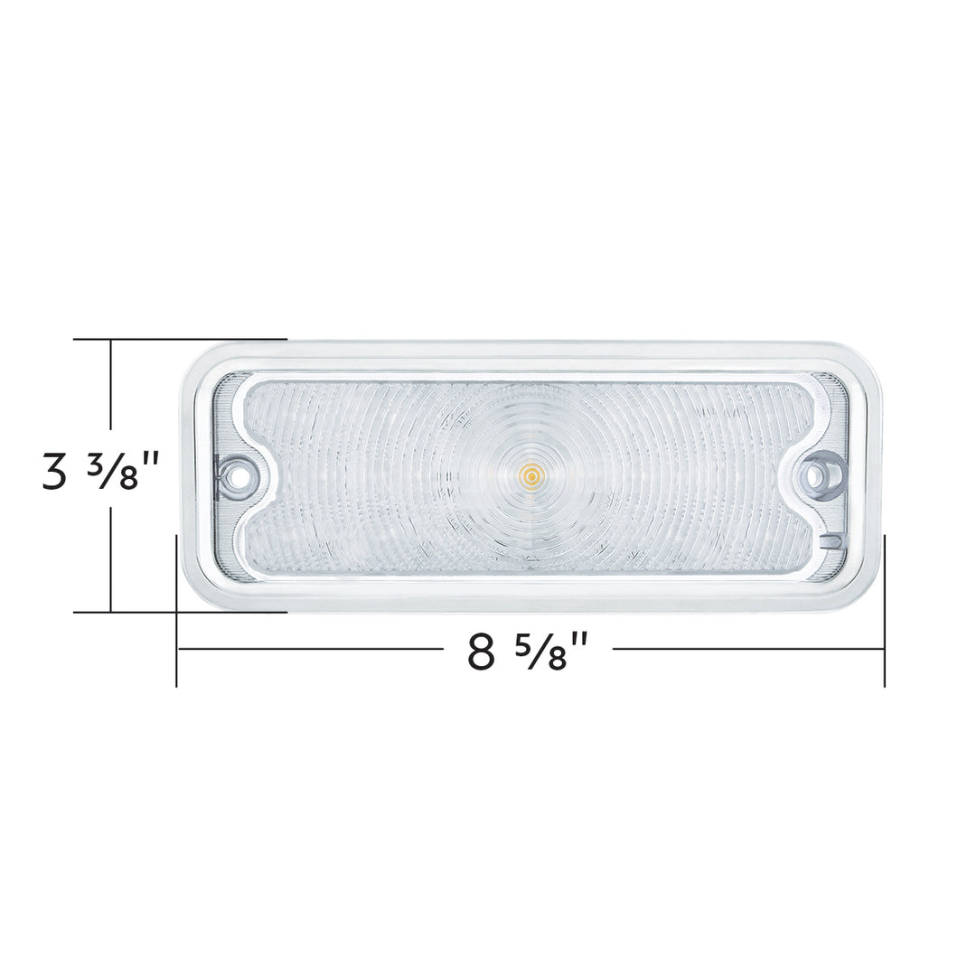 17 Amber LED Front Parking Light With SS Trim For 1973-80 Chevy &amp; GMC Truck, L/H - Clear Lens - View 8