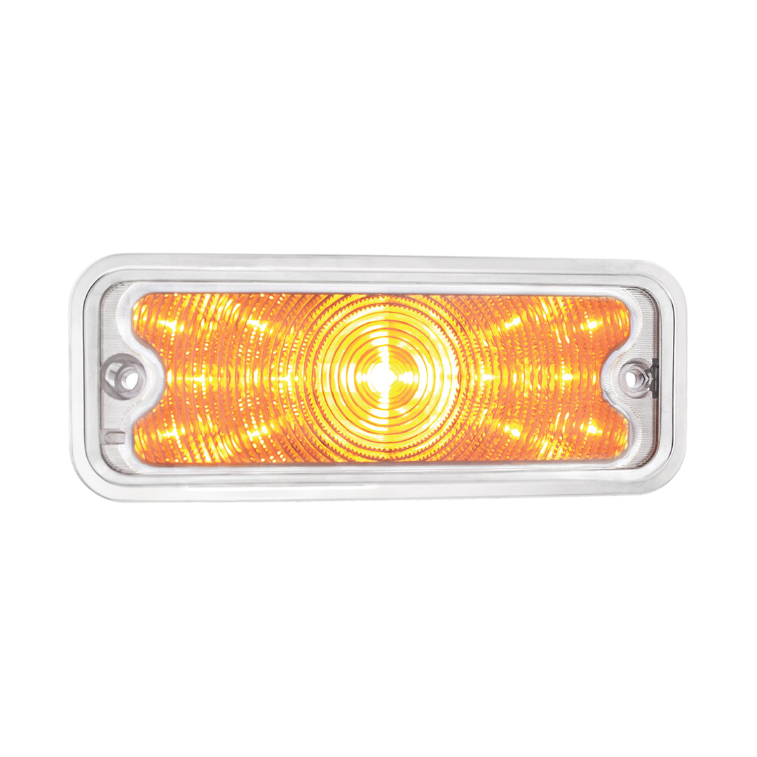 17 Amber LED Front Parking Light With SS Trim For 1973-80 Chevy &amp; GMC Truck, R/H - Clear Lens - View 1