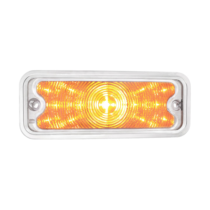 17 Amber LED Front Parking Light With SS Trim For 1973-80 Chevy &amp; GMC Truck, R/H - Clear Lens - View 1
