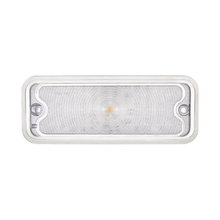 17 Amber LED Front Parking Light With SS Trim For 1973-80 Chevy &amp; GMC Truck, R/H - Clear Lens - View 2