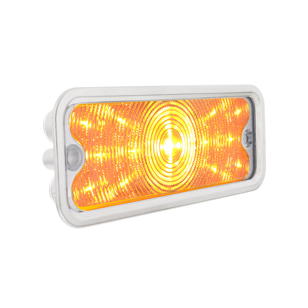17 Amber LED Front Parking Light With SS Trim For 1973-80 Chevy &amp; GMC Truck, R/H - Clear Lens - View 3