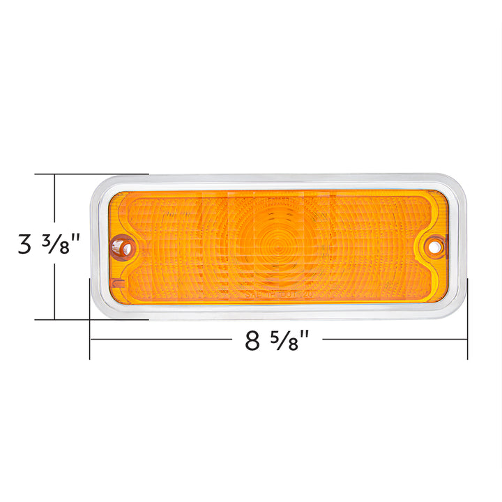 17 Amber LED Front Parking Light Set With SS Trim For 1973-1980 Chevy &amp; GMC Truck-Amber Lens (Pair) - View 7
