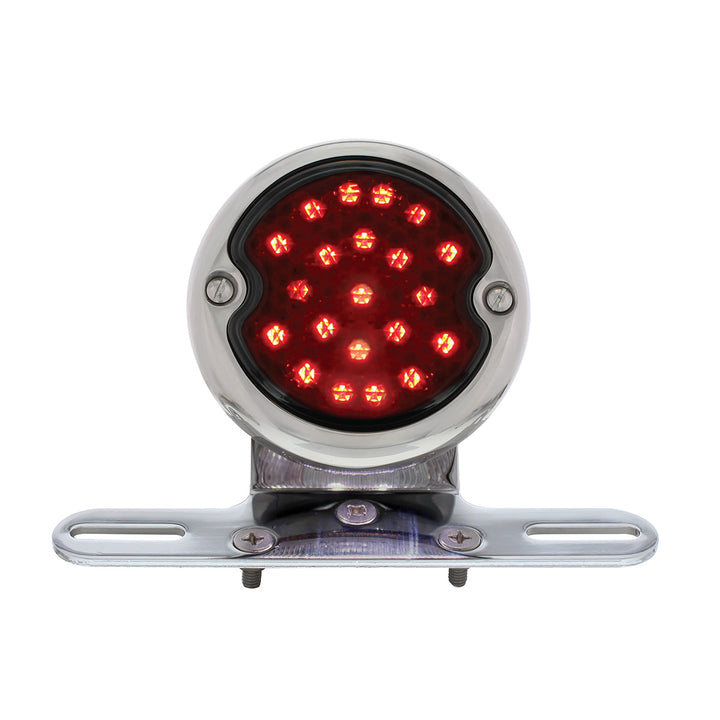 Chrome Motorcycle Rear Fender LP Bracket With 1933-36 Ford Style LED Tail Light - View 1