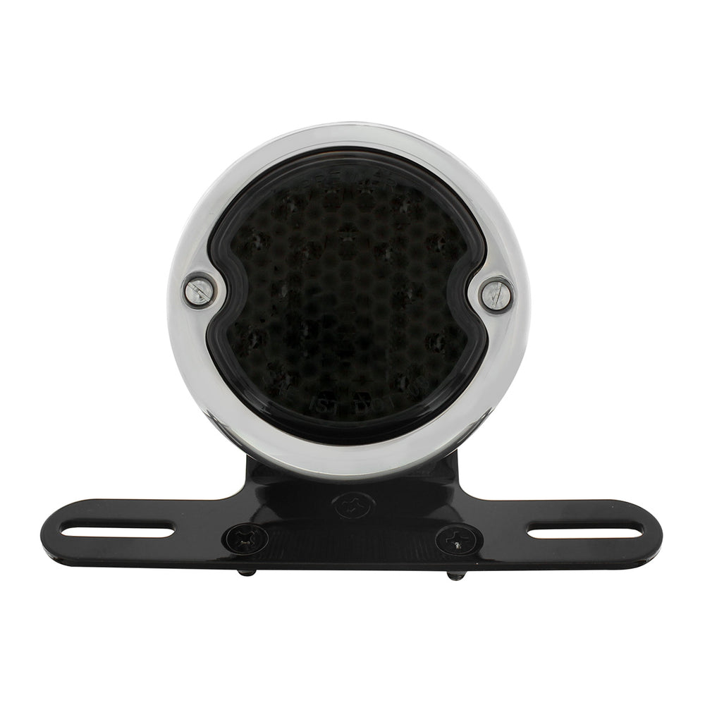 Black Motorcycle Rear Fender LP Bracket With 1933-36 Ford Style LED Tail Light - View 2