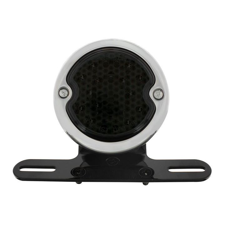 Black Motorcycle Rear Fender LP Bracket With 1933-36 Ford Style LED Tail Light - View 2