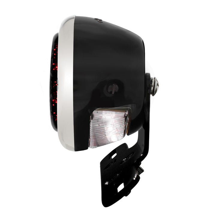 Black Motorcycle Rear Fender LP Bracket With 1933-36 Ford Style LED Tail Light - View 5