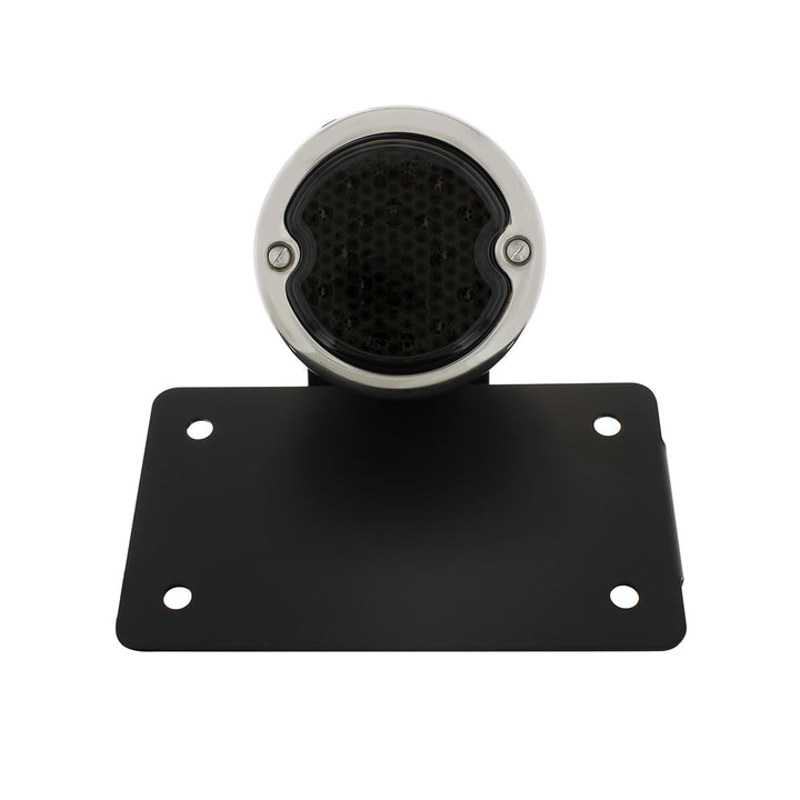Black Horizontal Side Mount License Bracket For Motorcycle With 1933-36 Ford Style LED Tail Light - View 2