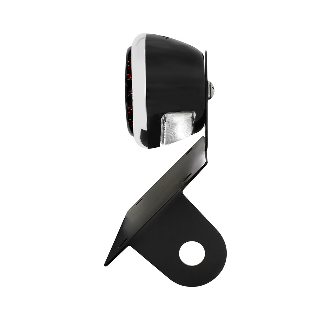 Black Horizontal Side Mount License Bracket For Motorcycle With 1933-36 Ford Style LED Tail Light - View 5