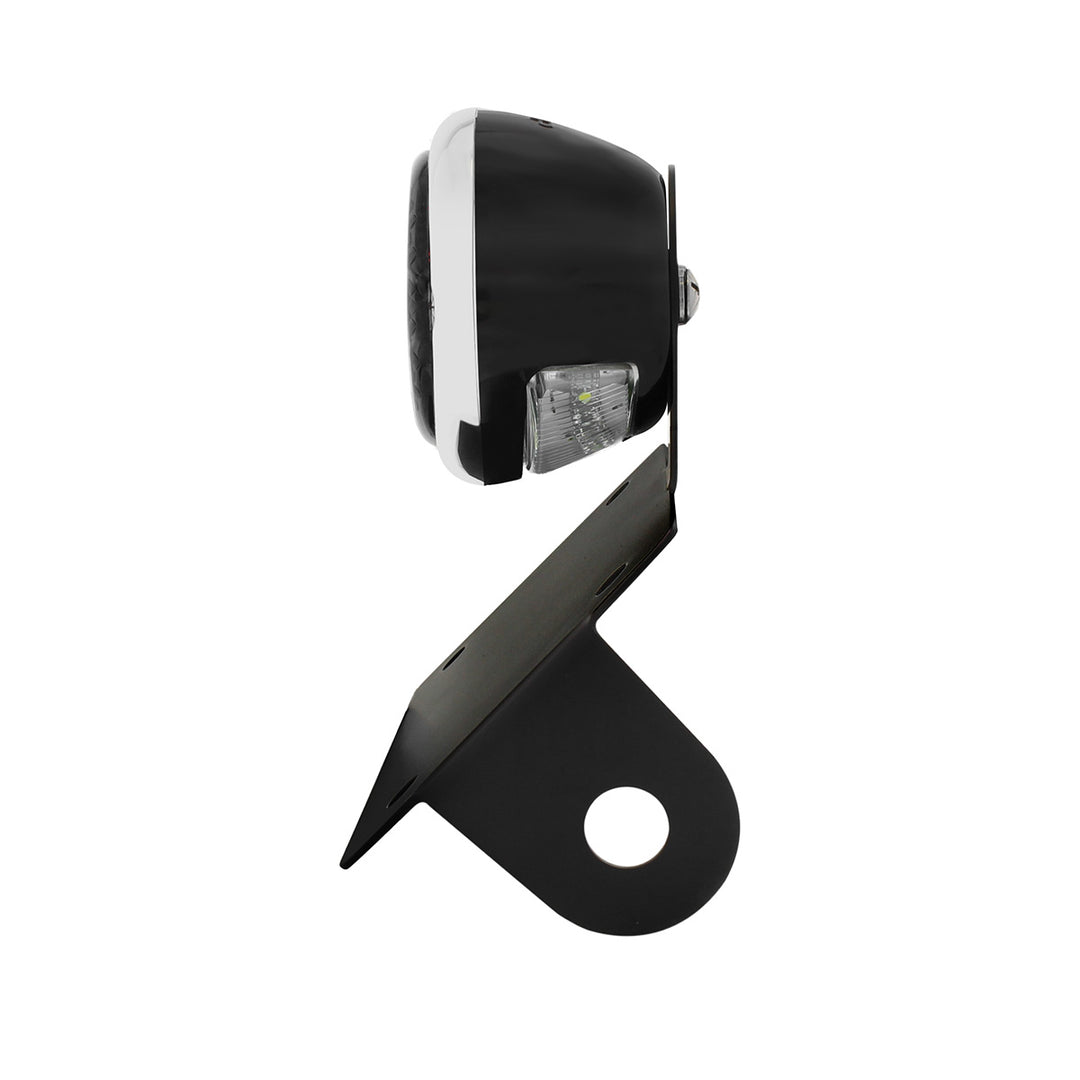 Black Horizontal Side Mount License Bracket For Motorcycle With 1933-36 Ford Style LED Tail Light - View 6
