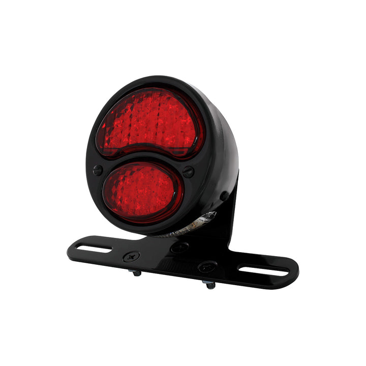 Black Motorcycle Rear Fender Mounting Bracket With 1928 LED "DUO Lamp" Tail Light - View 2