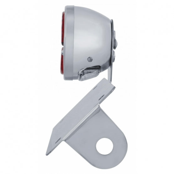Chrome Horizontal Side Mount License Bracket For Motorcycle With 1928 LED "DUO Lamp" Tail Light - View 2