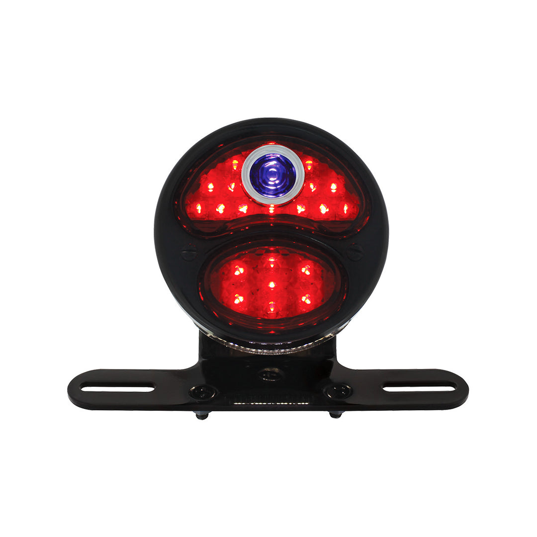 LED "DUO LAMP" Motorcycle Rear Fender Tail Light With Blue Dot - View 3