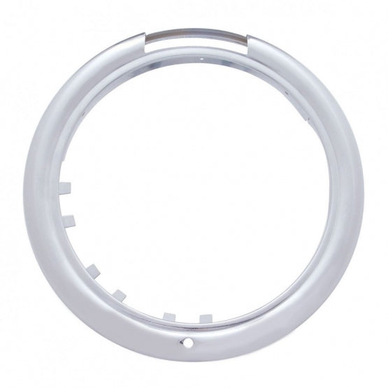 Stainless Classic Headlight Bezel With Turn Signal Cutout (Retail) - View 1