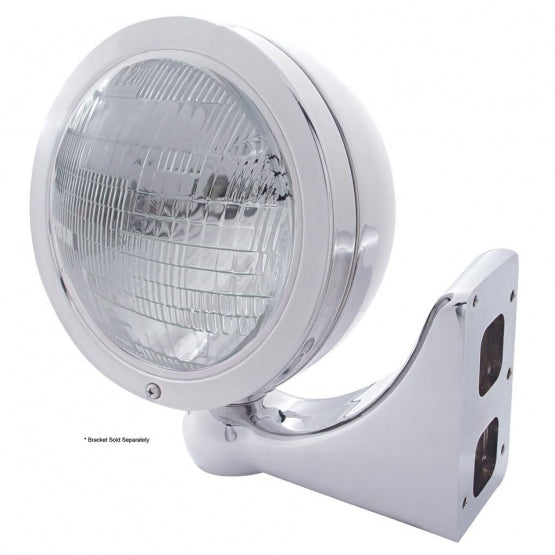 Stainless Steel "Bullet" Classic Headlight 6014 Bulb - View 2