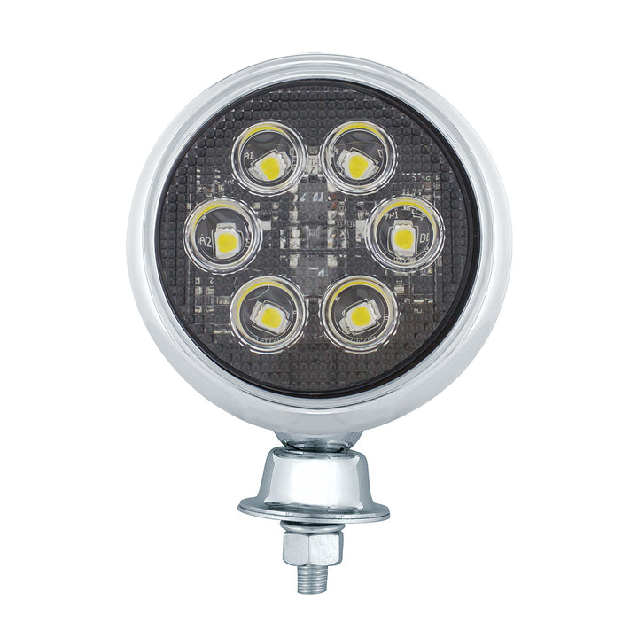 6 High Power LED Round Work Light With Teardrop Style Chrome Housing - View 1