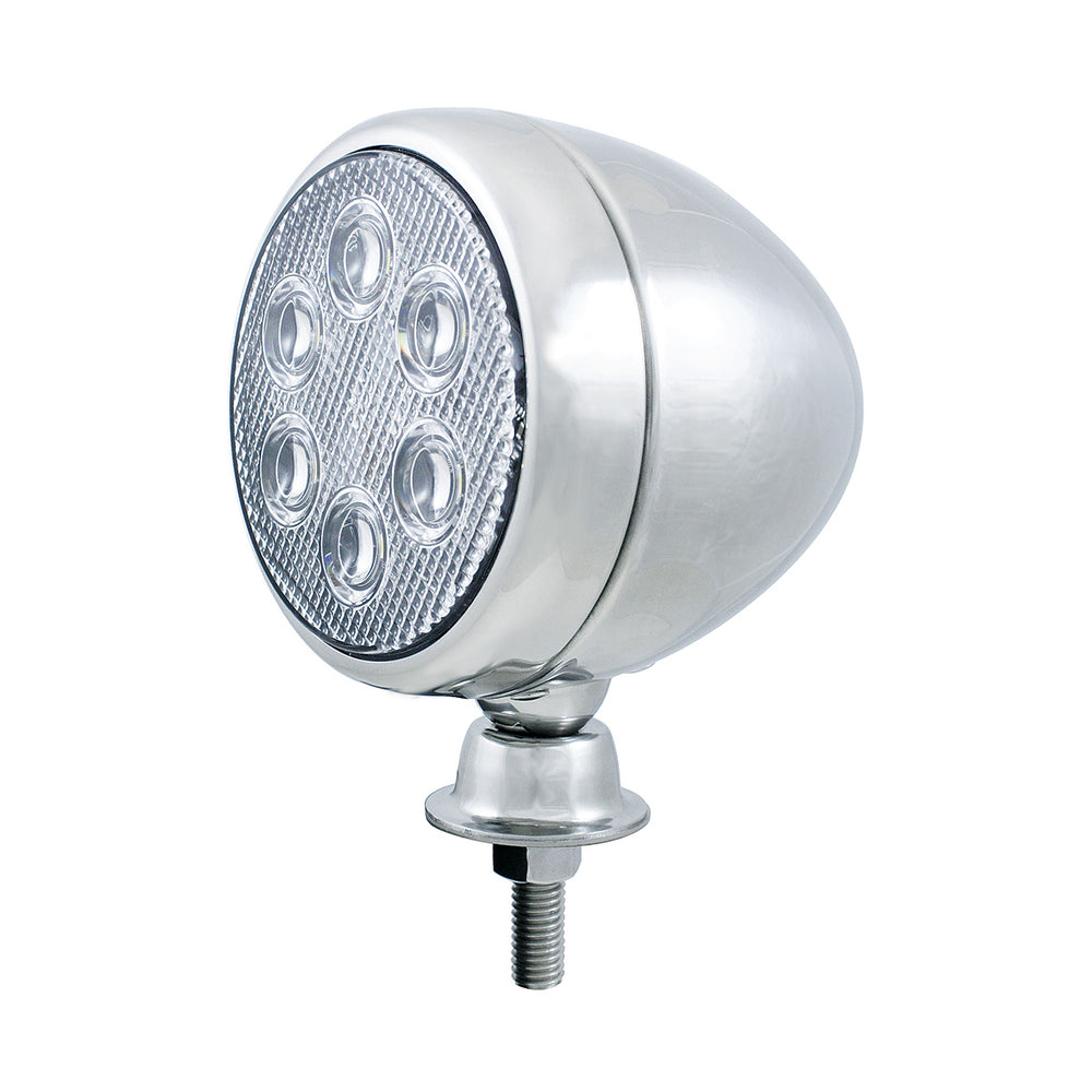 6 High Power LED Round Work Light With Teardrop Style Stainless Housing - View 2