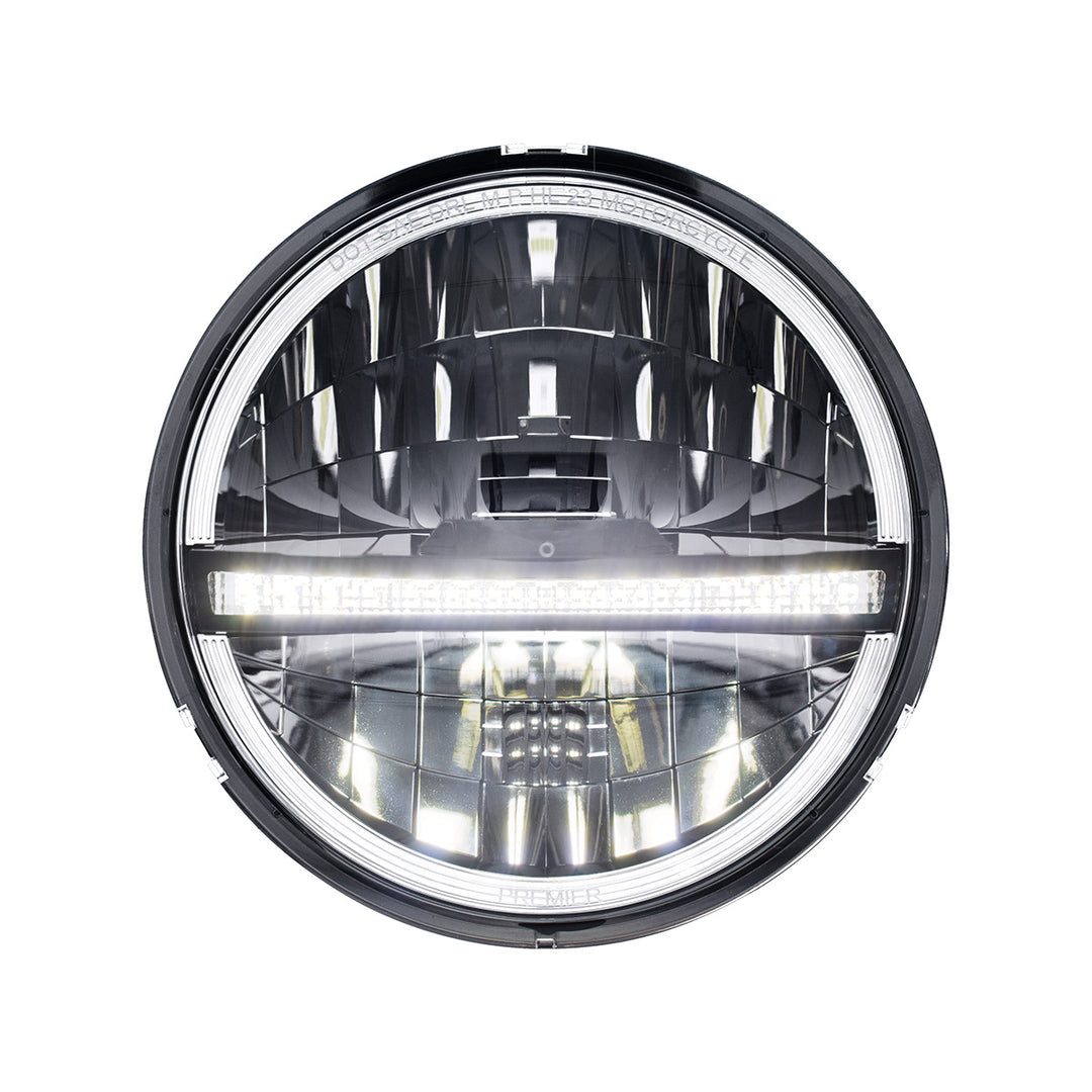 ULTRALIT - 20 High Power LED 5-3/4" Motorcycle Headlight With LED DRL/Position Light - Black - View 1