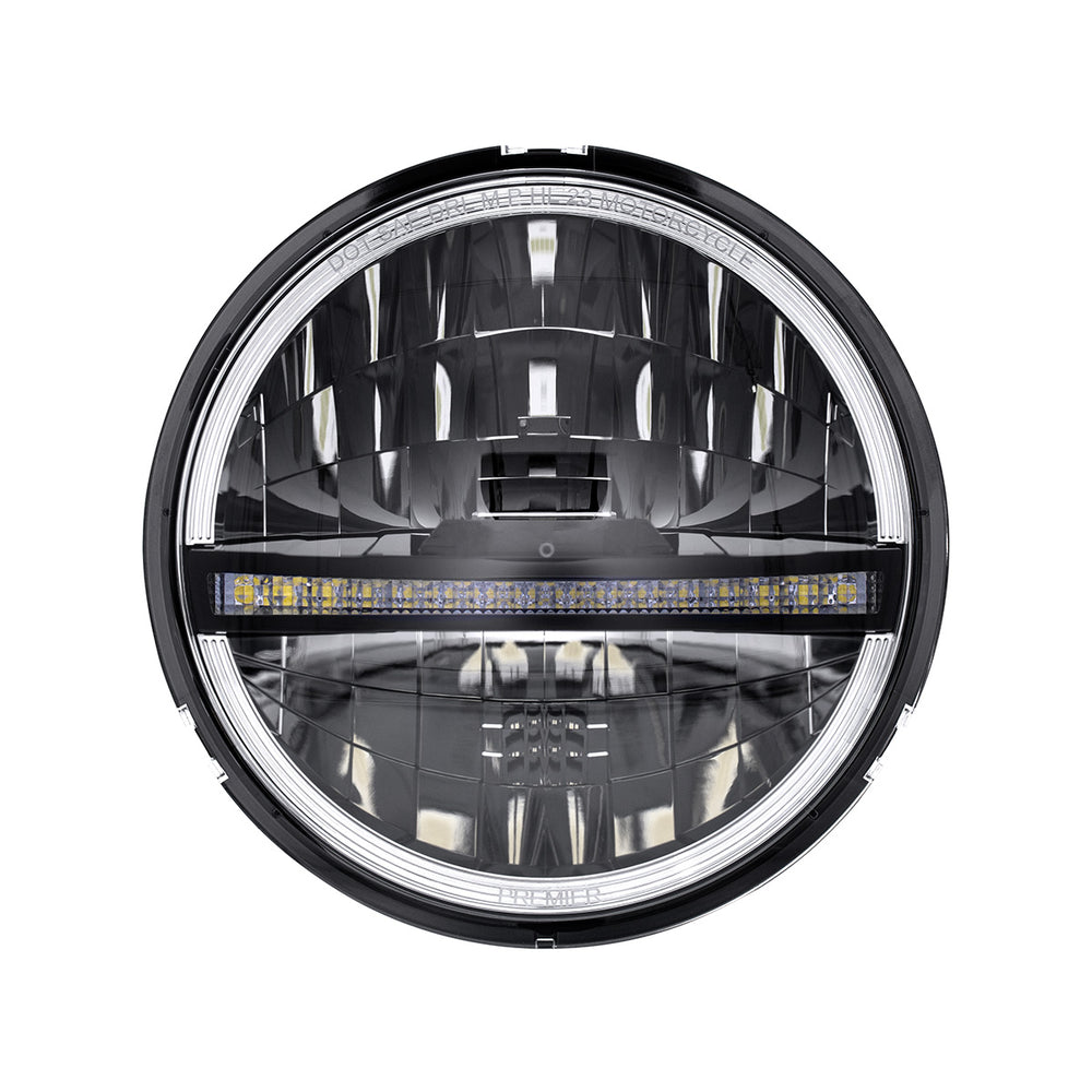 ULTRALIT - 20 High Power LED 5-3/4" Motorcycle Headlight With LED DRL/Position Light - Black - View 2