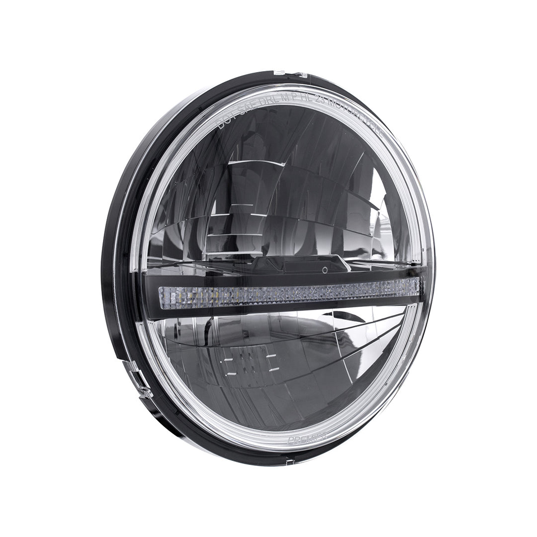 ULTRALIT - 20 High Power LED 5-3/4" Motorcycle Headlight With LED DRL/Position Light - Black - View 4
