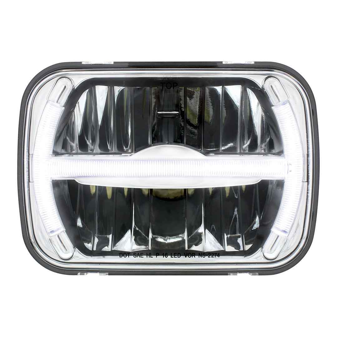 ULTRALIT - 7 LED 5" X 7" Rectangular Headlight With LED Light Bar - View 1