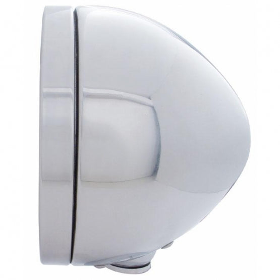 Stainless Steel Bullet Classic Headlight No Bulb With Turn Signal Light - Amber Lens - View 3