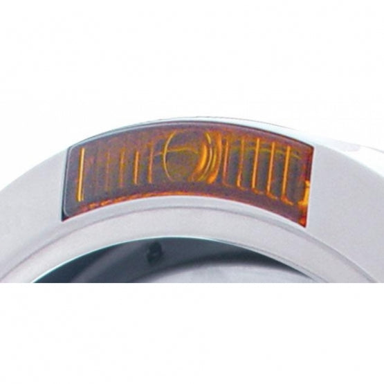 Stainless Steel Bullet Classic Headlight No Bulb With Turn Signal Light - Amber Lens - View 4