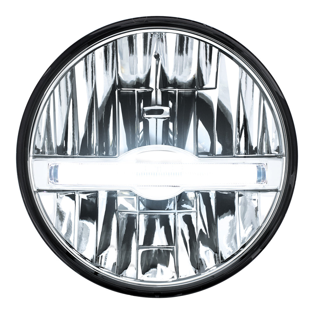 ULTRALIT - 7" High Power LED Headlight With White LED Position Light Bar - View 1
