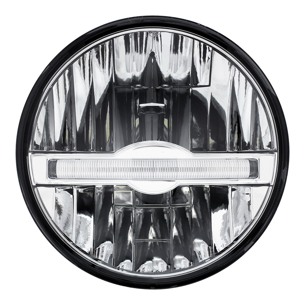 ULTRALIT - 7" High Power LED Headlight With White LED Position Light Bar - View 2