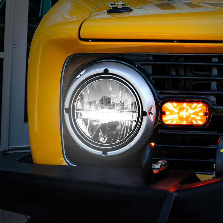 ULTRALIT - 7" High Power LED Headlight With White LED Position Light Bar - View 6