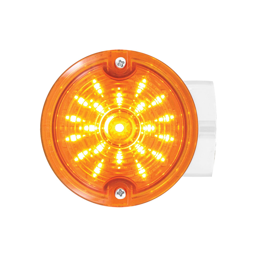 21 LED 3-1/4" Signal Light For Harley Motorcycle With Housing - Amber LED/Amber Lens - View 1