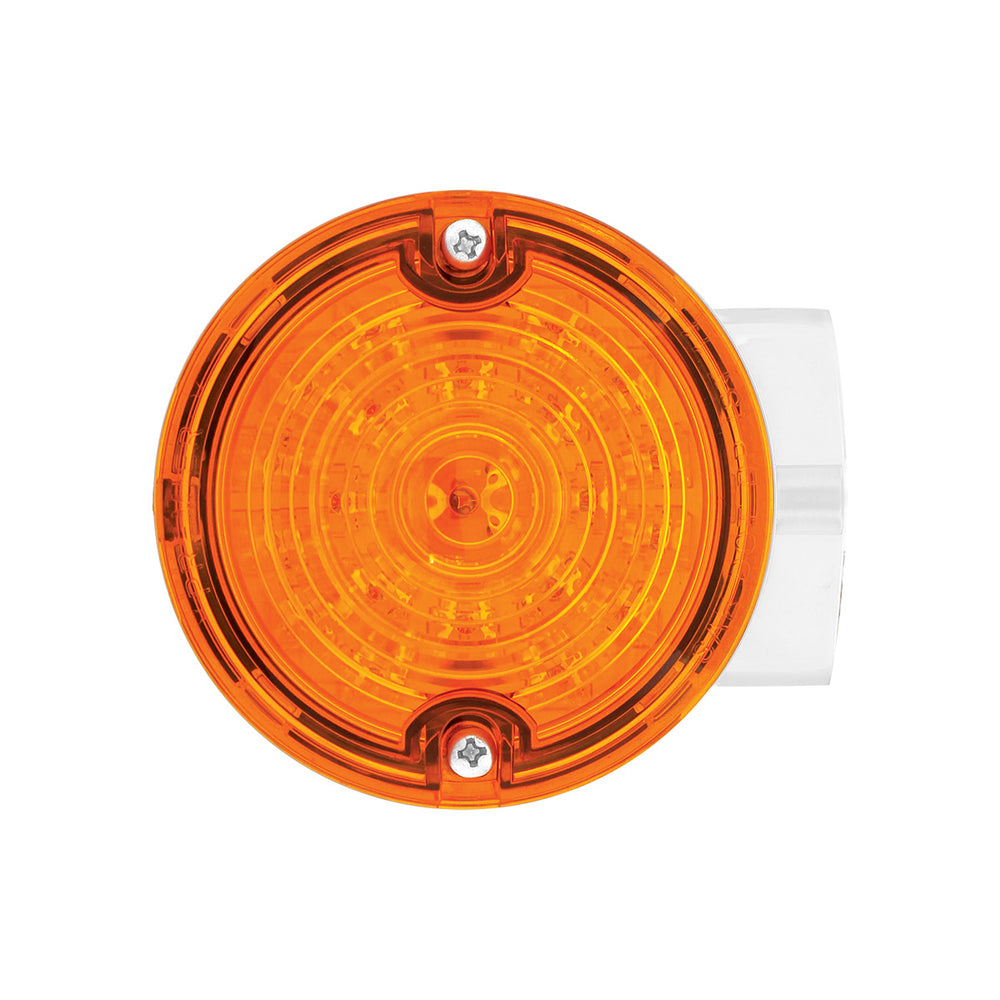 21 LED 3-1/4" Signal Light For Harley Motorcycle With Housing - Amber LED/Amber Lens - View 2