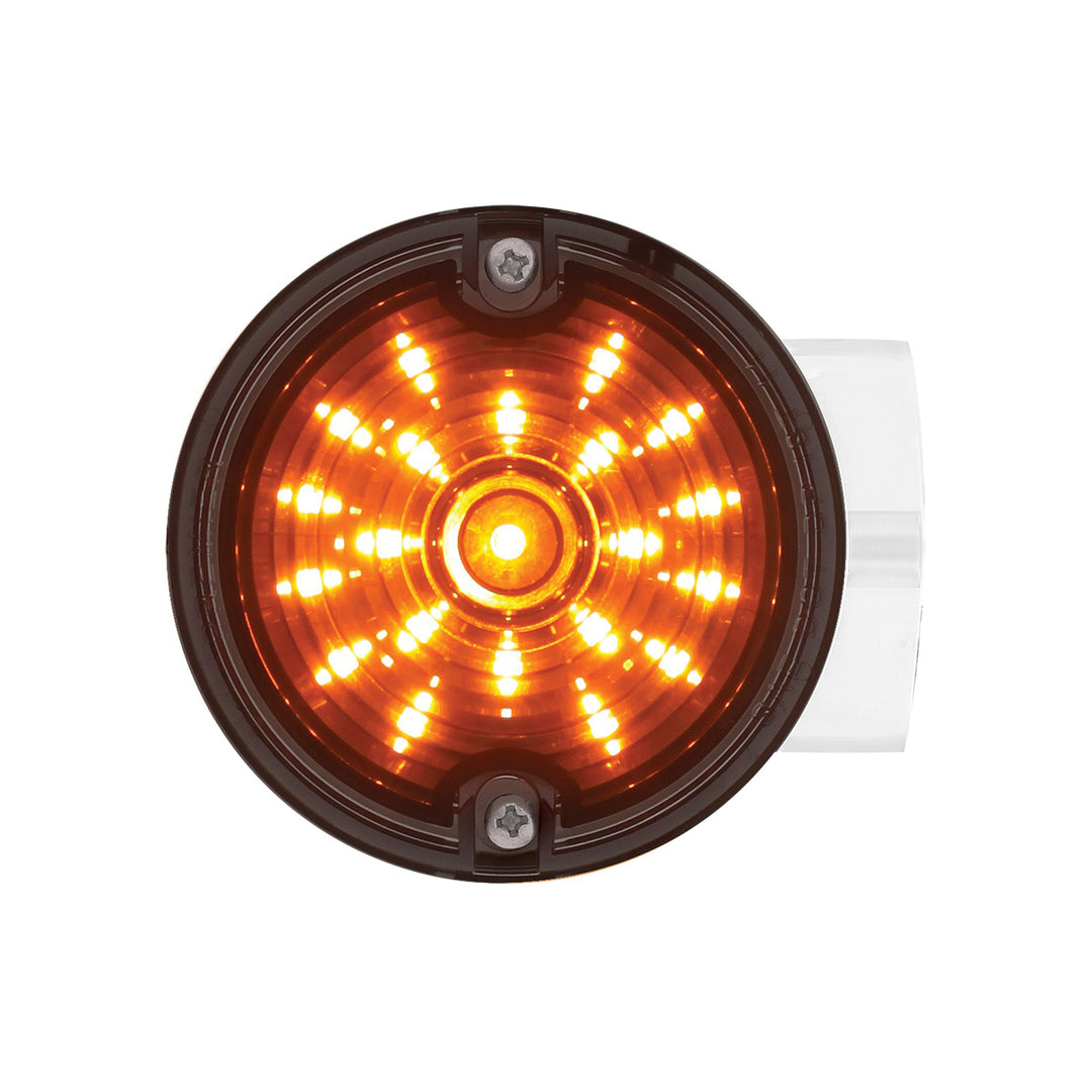 21 LED 3-1/4" Dual Function Signal Light For Harley Motorcycle With Housing - Amber LED/Smoke Lens - View 1