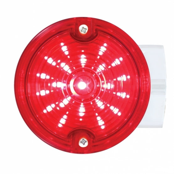 21 LED 3-1/4" Dual Function Signal Light For Harley Motorcycle With Housing - Red LED/Red Lens - View 1