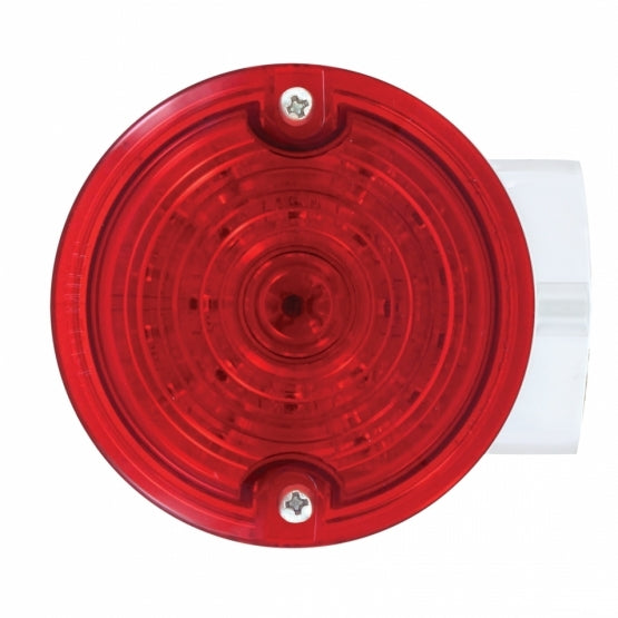 21 LED 3-1/4" Dual Function Signal Light For Harley Motorcycle With Housing - Red LED/Red Lens - View 2