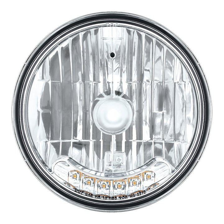 7" Crystal Headlight With 6 Amber LED Position Light - View 2
