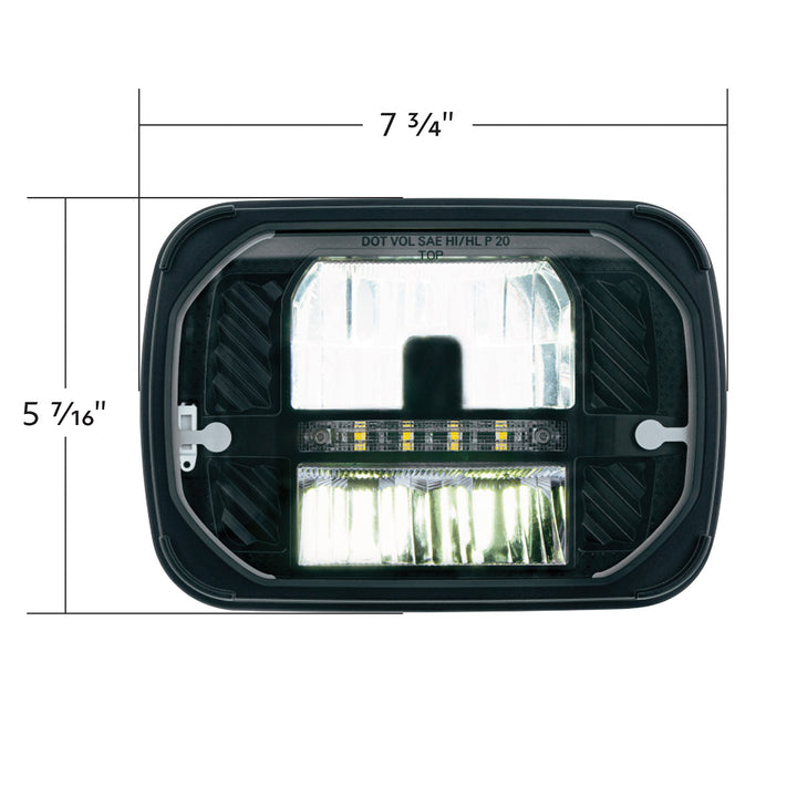 ULTRALIT - Heated 5"X7" LED Headlight With White Position Light - View 9