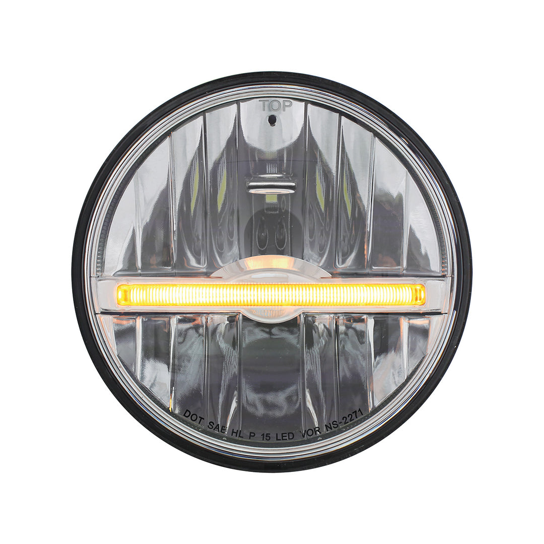 ULTRALIT - 9 LED 5-3/4" LED Headlight With Amber LED Position Light Bar - View 1