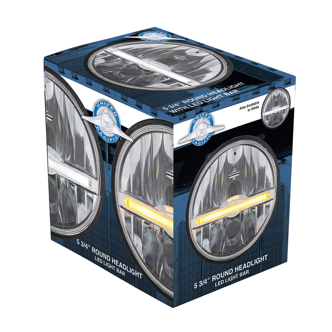 ULTRALIT - 9 LED 5-3/4" LED Headlight With Amber LED Position Light Bar - View 5