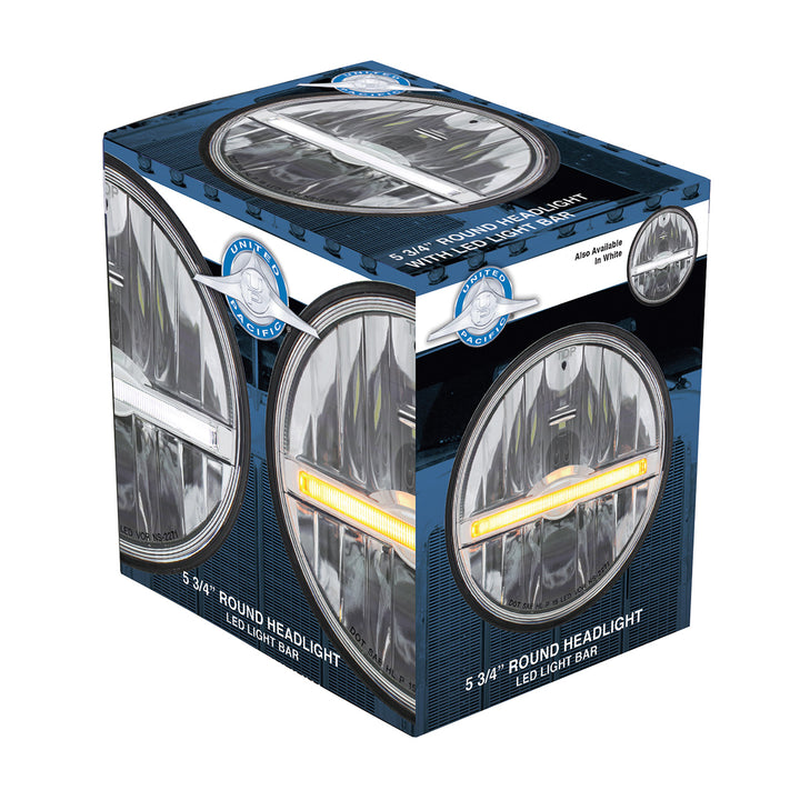 ULTRALIT - 9 LED 5-3/4" LED Headlight With White LED Position Light Bar - View 5